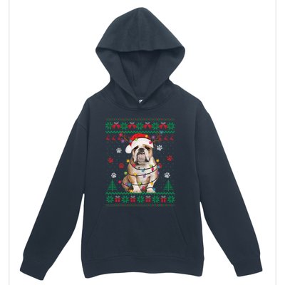 English Bulldog Christmas Lights Santa Dog Lover Ugly Sweate Gift Urban Pullover Hoodie