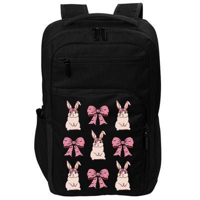 Easter Bunny Coquette Bow Ribbon Rabbit Lover Gift Impact Tech Backpack