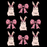 Easter Bunny Coquette Bow Ribbon Rabbit Lover Gift Flat Bill Trucker Hat