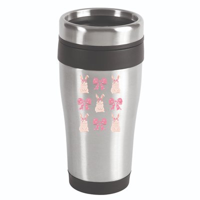 Easter Bunny Coquette Bow Ribbon Rabbit Lover Gift 16oz Travel Tumbler
