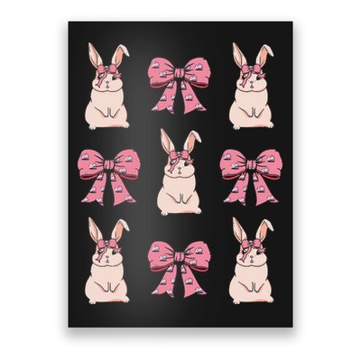 Easter Bunny Coquette Bow Ribbon Rabbit Lover Gift Poster