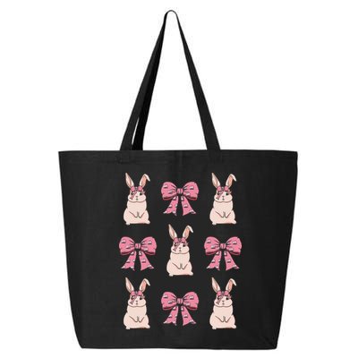 Easter Bunny Coquette Bow Ribbon Rabbit Lover Gift 25L Jumbo Tote