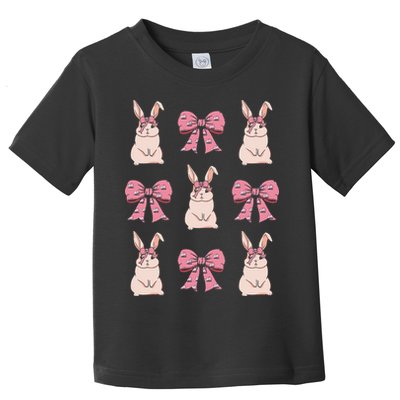 Easter Bunny Coquette Bow Ribbon Rabbit Lover Gift Toddler T-Shirt