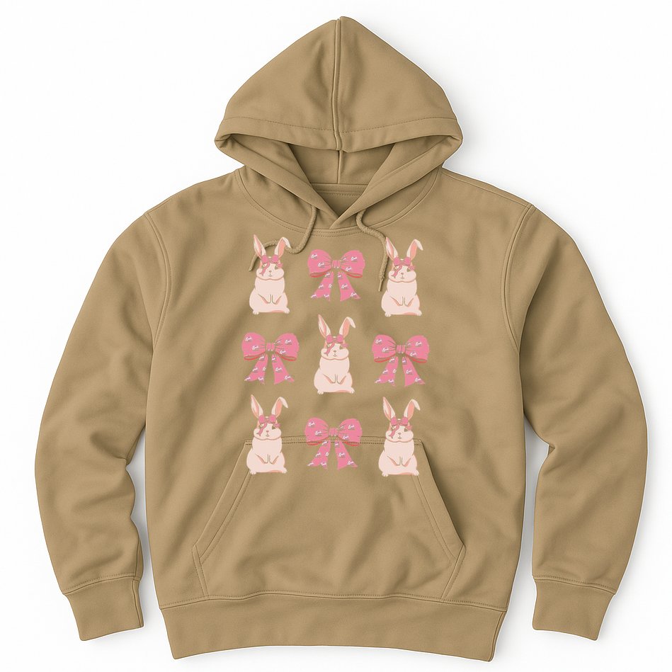 Easter Bunny Coquette Bow Ribbon Rabbit Lover Gift Hoodie