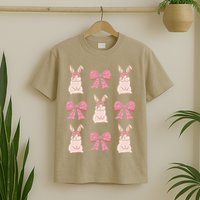 Easter Bunny Coquette Bow Ribbon Rabbit Lover Gift T-Shirt