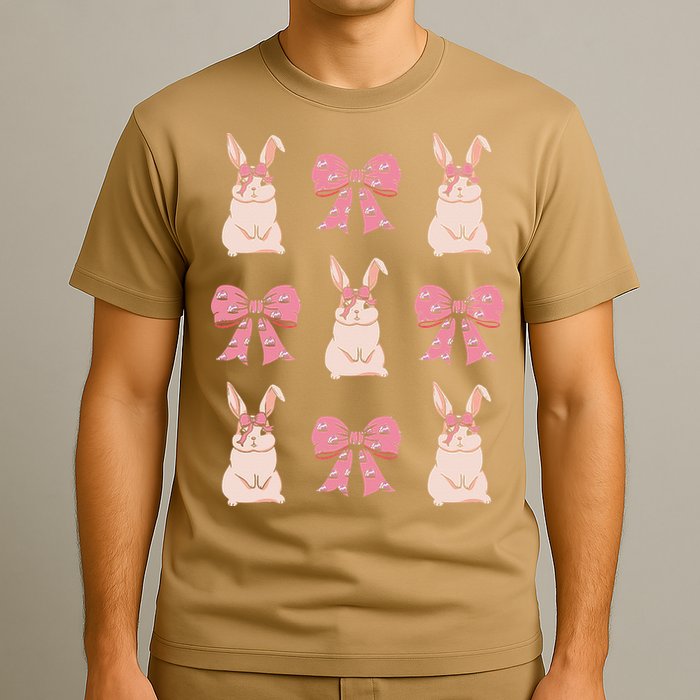 Easter Bunny Coquette Bow Ribbon Rabbit Lover Gift T-Shirt