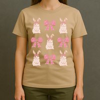 Easter Bunny Coquette Bow Ribbon Rabbit Lover Gift T-Shirt