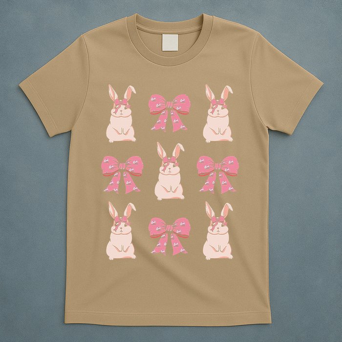 Easter Bunny Coquette Bow Ribbon Rabbit Lover Gift T-Shirt