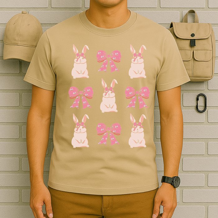 Easter Bunny Coquette Bow Ribbon Rabbit Lover Gift T-Shirt