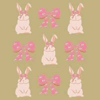Easter Bunny Coquette Bow Ribbon Rabbit Lover Gift T-Shirt