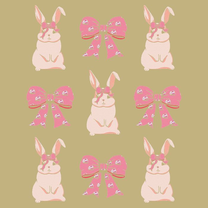 Easter Bunny Coquette Bow Ribbon Rabbit Lover Gift T-Shirt