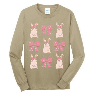 Easter Bunny Coquette Bow Ribbon Rabbit Lover Gift Tall Long Sleeve T-Shirt