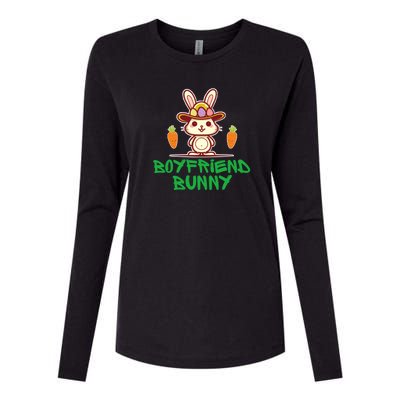 Easter Boyfriend Cute Bunny Womens Cotton Relaxed Long Sleeve T-Shirt