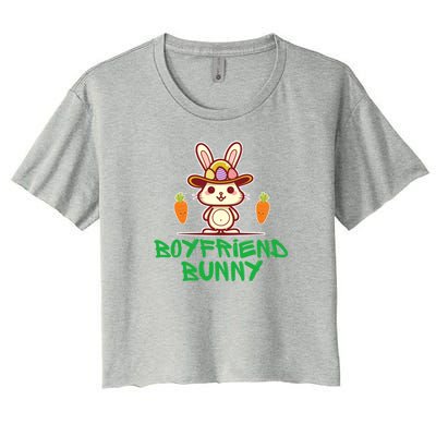 Easter Boyfriend Cute Bunny Women's Crop Top Tee