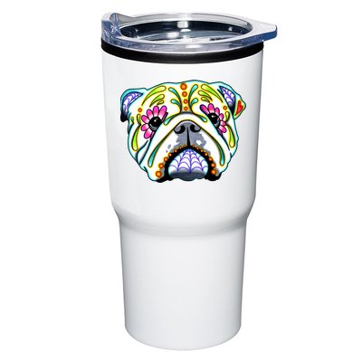 English Bulldog Cute Gift Day Of The Dead Sugar Skull Dog Gift Tumbler