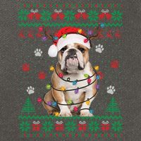 English Bulldog Christmas Lights Santa Dog Lover Ugly Sweater Cotton Canvas Backpack