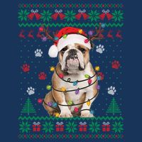 English Bulldog Christmas Lights Santa Dog Lover Ugly Sweater Tall T-Shirt