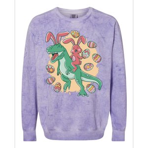 Easter Bunny Dinosaur Festive Holiday Colorblast Crewneck Sweatshirt