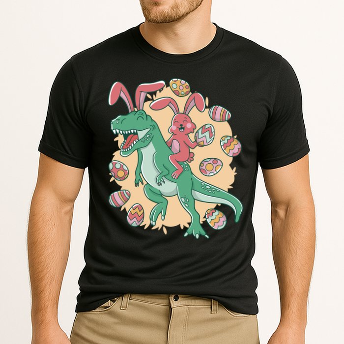 Easter Bunny Dinosaur Festive Holiday Cooling Performance Crew T-Shirt