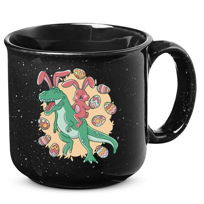 Easter Bunny Dinosaur Festive Holiday 15oz Campfire Ceramic Mug