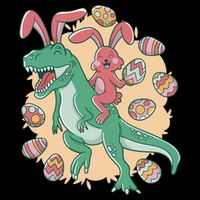 Easter Bunny Dinosaur Festive Holiday Drawstring Bag