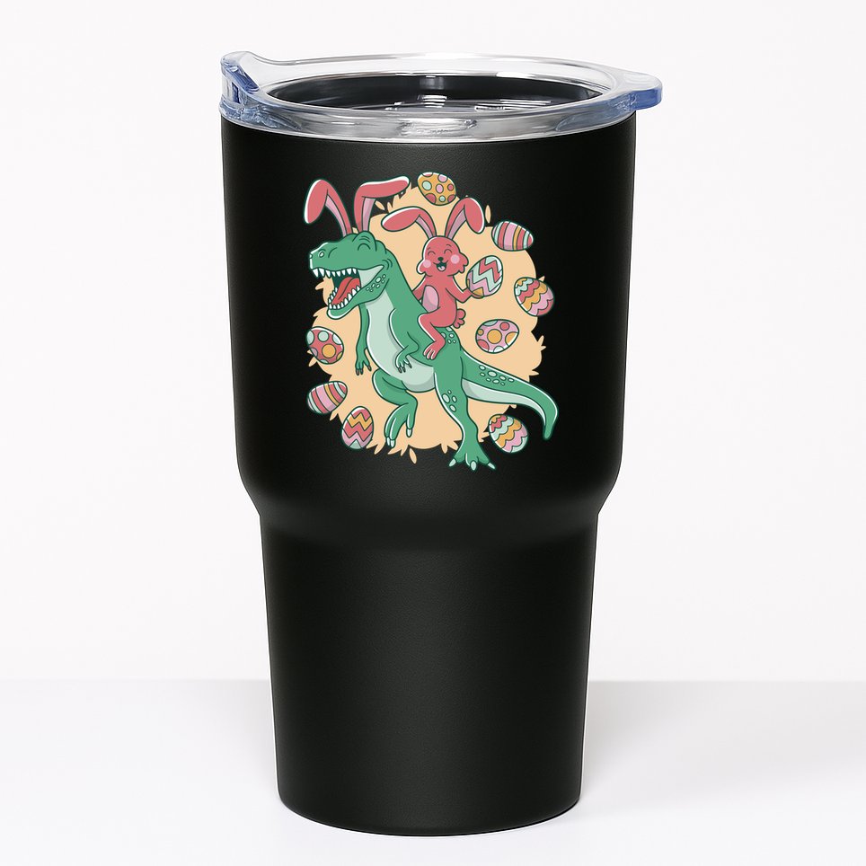 Easter Bunny Dinosaur Festive Holiday Tumbler