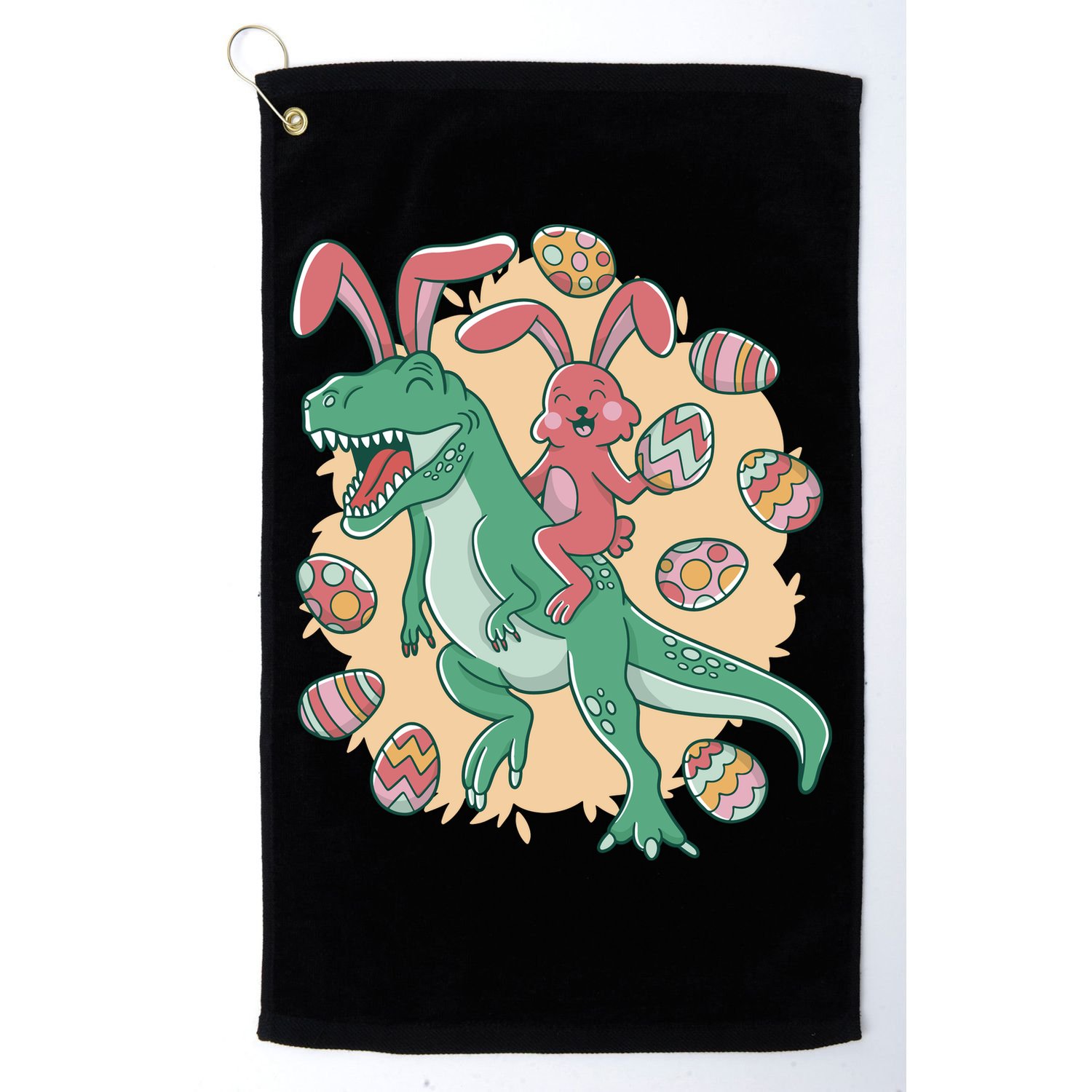 Easter Bunny Dinosaur Festive Holiday Golf Towel