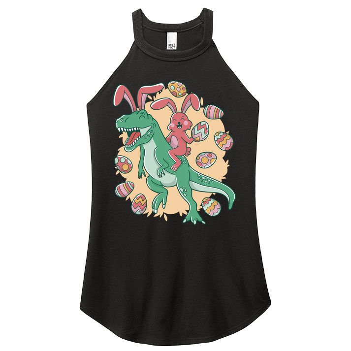 Easter Bunny Dinosaur Festive Holiday Women's Perfect Tri Rocker Tank