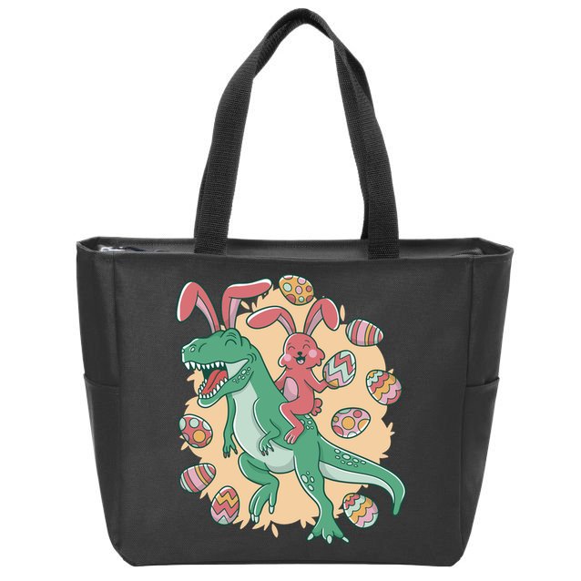 Easter Bunny Dinosaur Festive Holiday Zip Tote Bag