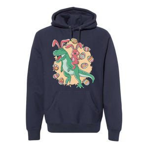 Easter Bunny Dinosaur Festive Holiday Premium Hoodie