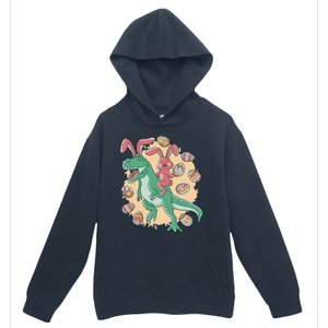 Easter Bunny Dinosaur Festive Holiday Urban Pullover Hoodie