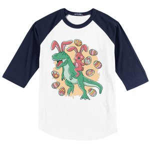 Easter Bunny Dinosaur Festive Holiday Baseball Sleeve Shirt