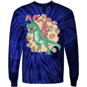 Easter Bunny Dinosaur Festive Holiday Tie-Dye Long Sleeve Shirt