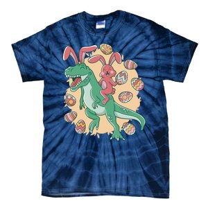 Easter Bunny Dinosaur Festive Holiday Tie-Dye T-Shirt