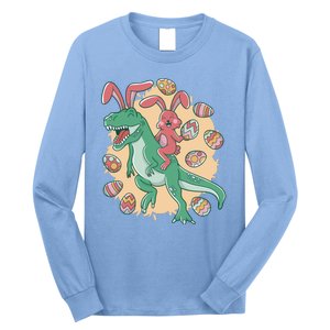 Easter Bunny Dinosaur Festive Holiday Long Sleeve Shirt