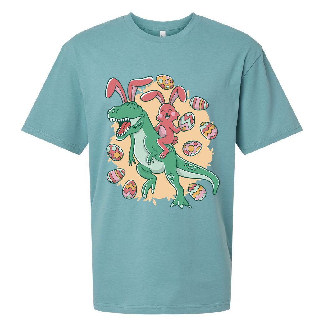 Easter Bunny Dinosaur Festive Holiday Sueded Cloud Jersey T-Shirt