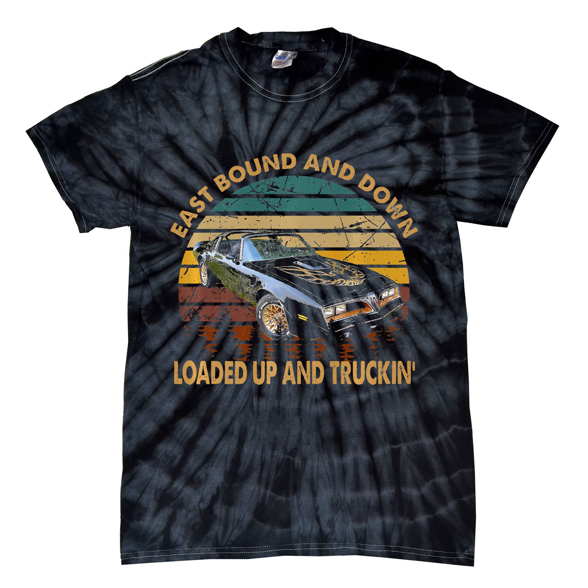 East Bound & Down Loaded Up & Truckin Vintage Bandit 1977 Tie-Dye T-Shirt