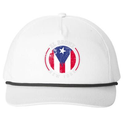 El Bronx Design Gift Puerto Rico Boricua Bandera Flag Varsity Cute Gift Snapback Five-Panel Rope Hat