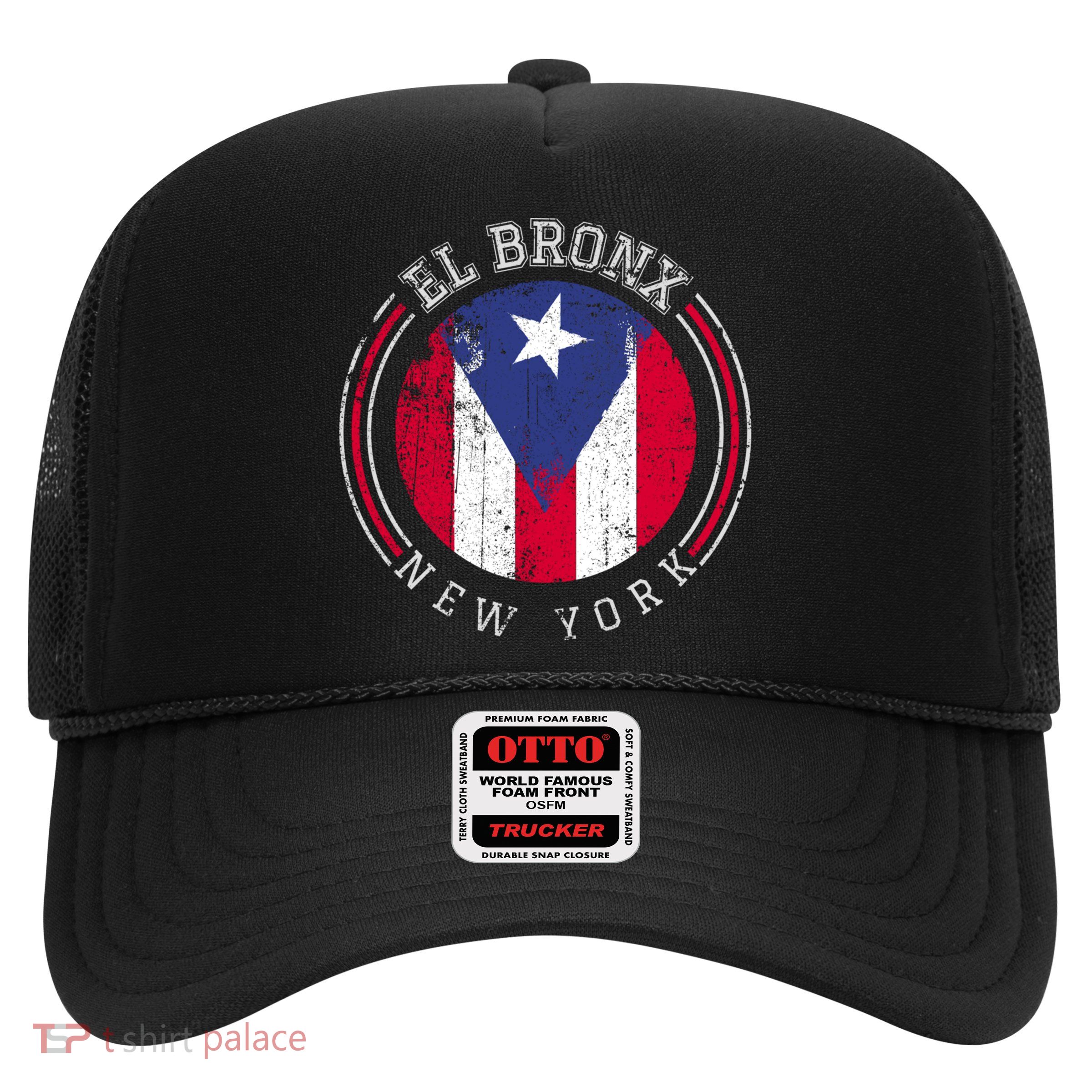 El Bronx Design Gift Puerto Rico Boricua Bandera Flag Varsity Cute Gift Trucker Hat