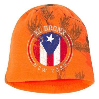 El Bronx Design Gift Puerto Rico Boricua Bandera Flag Varsity Cute Gift Kati - Camo Knit Beanie