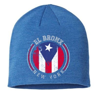 El Bronx Design Gift Puerto Rico Boricua Bandera Flag Varsity Cute Gift Sustainable Beanie