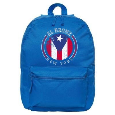 El Bronx Design Gift Puerto Rico Boricua Bandera Flag Varsity Cute Gift 16 in Basic Backpack