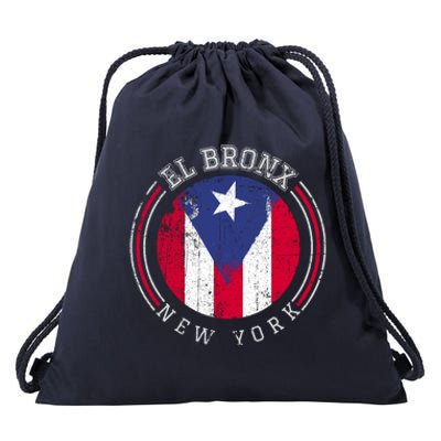 El Bronx Design Gift Puerto Rico Boricua Bandera Flag Varsity Cute Gift Drawstring Bag