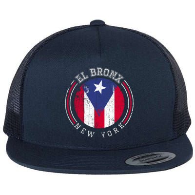 El Bronx Design Gift Puerto Rico Boricua Bandera Flag Varsity Cute Gift Flat Bill Trucker Hat