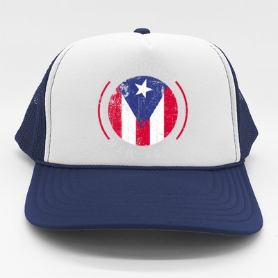 El Bronx Design Gift Puerto Rico Boricua Bandera Flag Varsity Cute Gift Trucker Hat