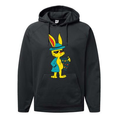 Easter bunny dealer Performance Fleece Hoodie