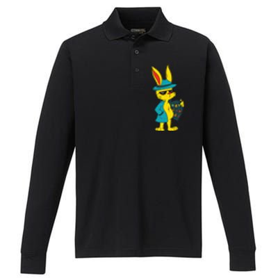 Easter bunny dealer Performance Long Sleeve Polo