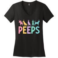 Easter Bunny Dog Peeps Women's V-Neck T-Shirt