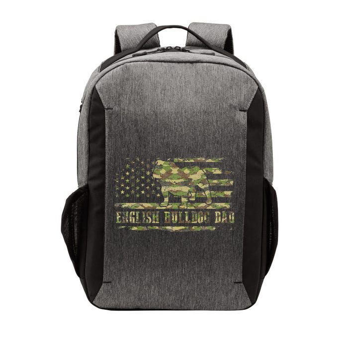 English BullDog Dad Camouflage American Flag Patriotic Dog Vector Backpack
