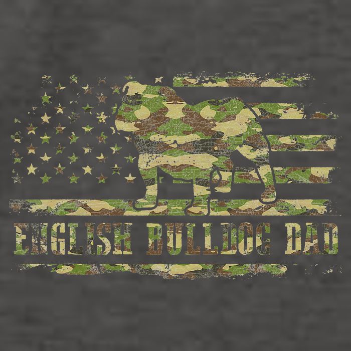 English BullDog Dad Camouflage American Flag Patriotic Dog Vector Backpack